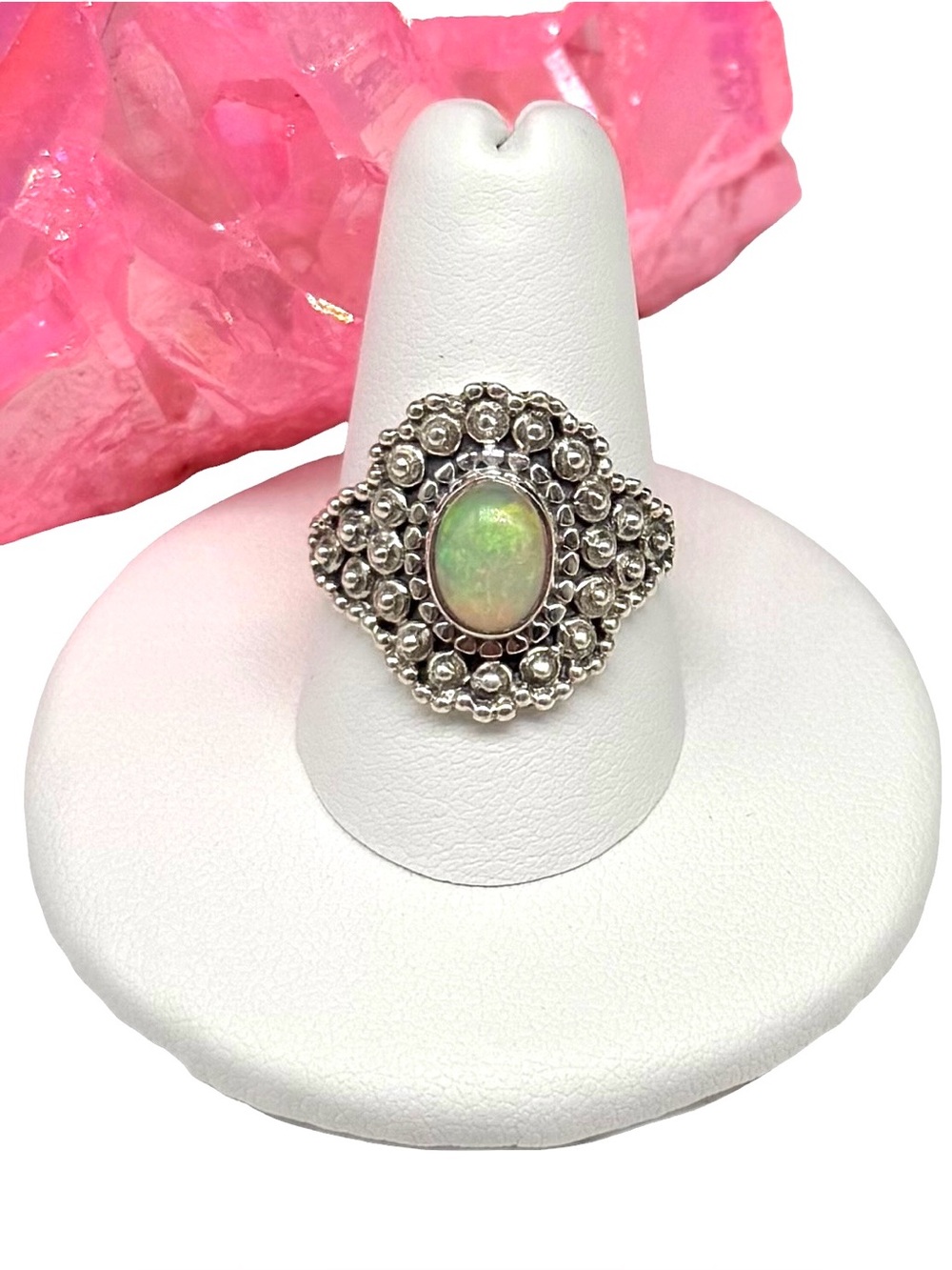 Ethiopian Fire Opal Ring Size 9 Solid 925 Sterling Silver